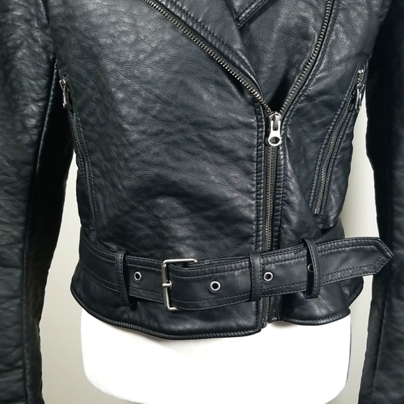 Victoria's Secret Pebbled Vegan Leather Motorcycle Jacket Size M NWT - Picture 5 of 10